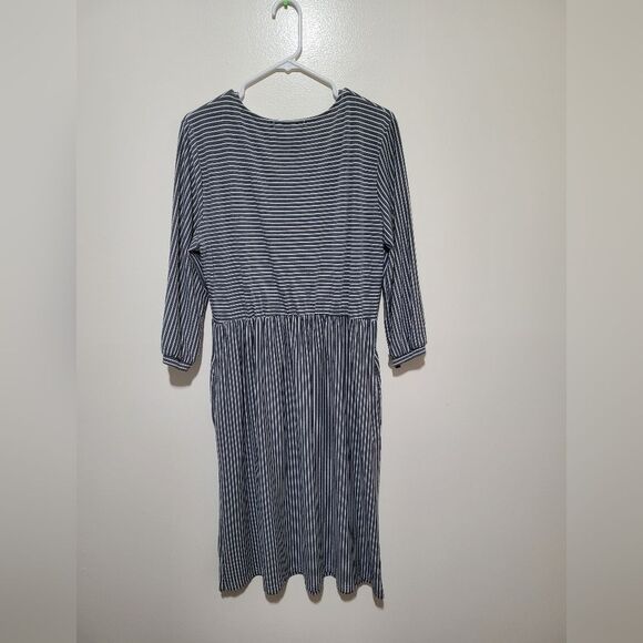 Merokeety Womans 3/4 Ballon Sleeve Striped High Waist Dress - Picture 5 of 9